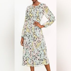Ann Taylor Loft 12P garden midi dress. NWOT